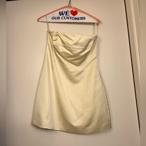 WeWoreWhat Cream Satin Mini Dress